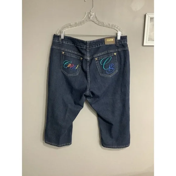 Coogi Dark‎ Blue Denim Capris - Size 20W Women's - Picture 3 of 7